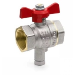 Сферичен кран 1/2" ЖЖ с извод за ТЕМПЕРАТУРЕН ДАТЧИК